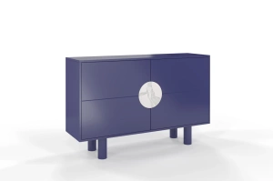 Nowoczesna komoda z marmurem Dancan ZOE 2D / kolor granat szlachetny / szer. 140 cm