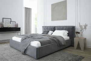 Tapicerowane łóżko SILESIA z pojemnikiem na pościel