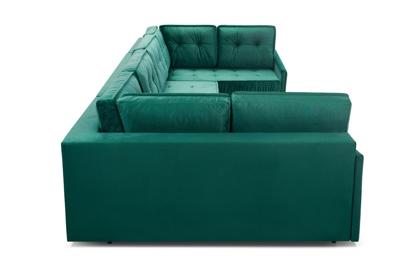 Duży nowoczesny narożnik ZANZIBAR U z funkcją spania i pojemnikiem na pościel