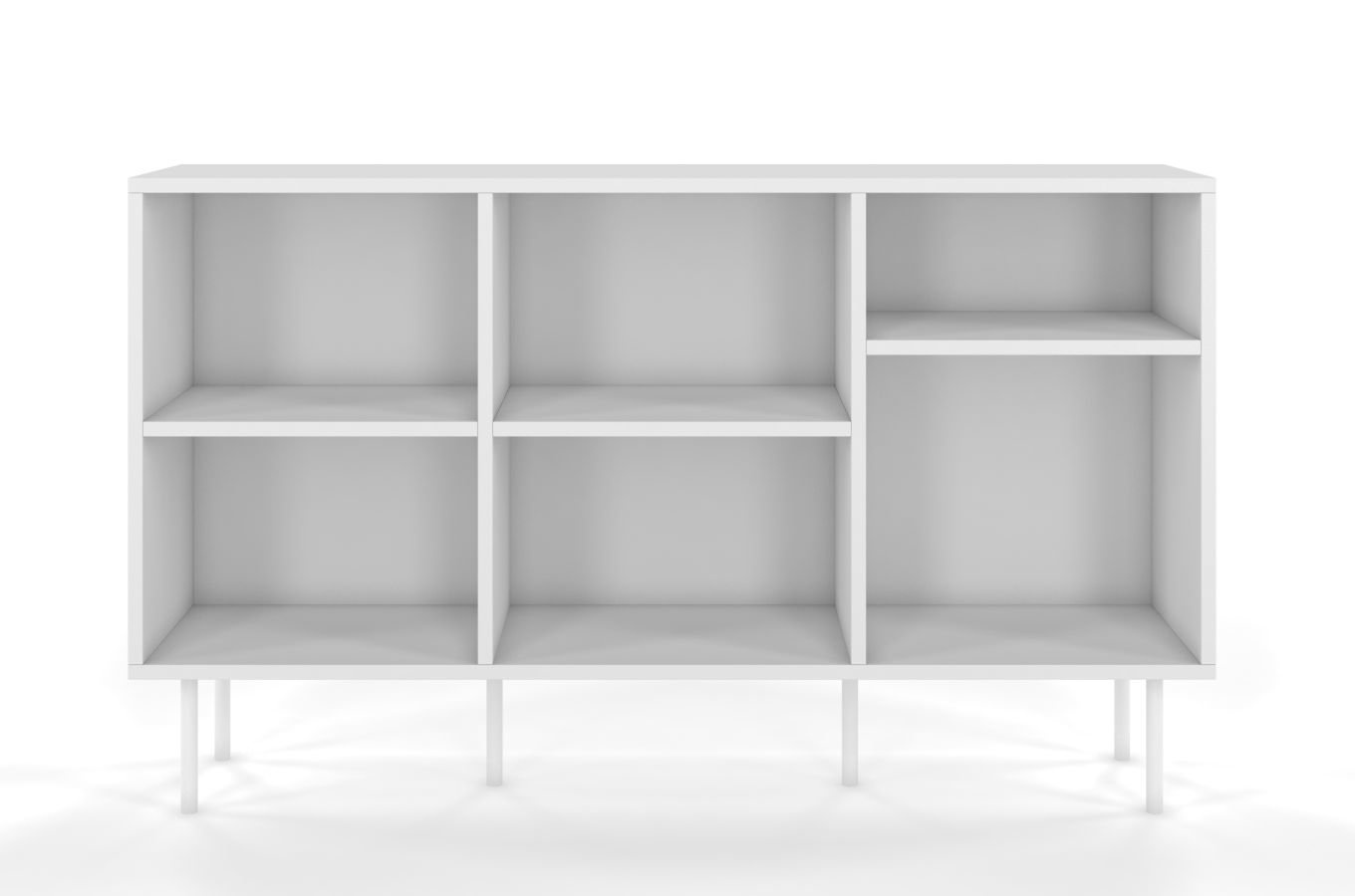 Otwarta komoda / regał w białym kolorze Dancan MIRKA / szer. 130 cm