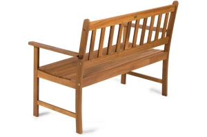 2-osobowa ławka ogrodowa SINTRA z drewna akacjowego z zieloną poduszką