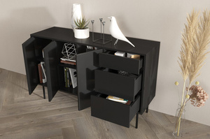 Czarna nowoczesna komoda Dancan MIRKA / szer. 130 cm