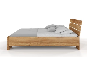 Łóżko drewniane dębowe Visby Sandemo High / 120x200 cm, lakier naturalny