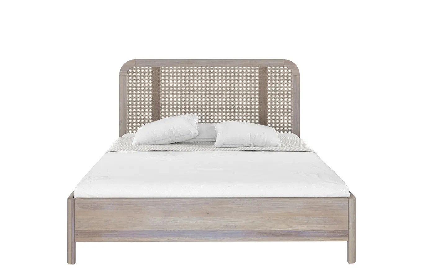 Łóżko drewniane dębowe z rattanem Skandica HARMARK
