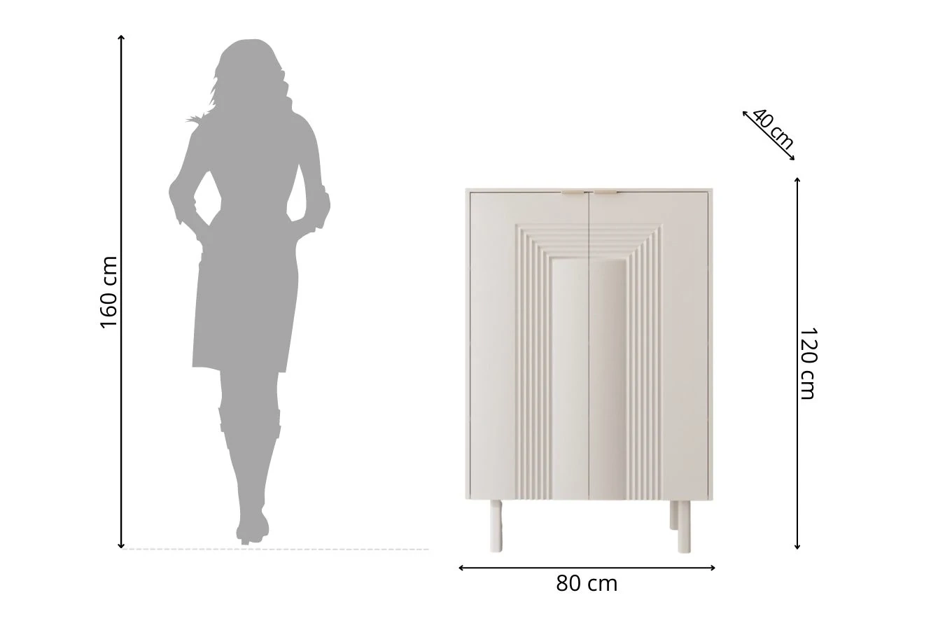 Biała komoda / szafka na buty Dancan YOKO / szer. 80 cm