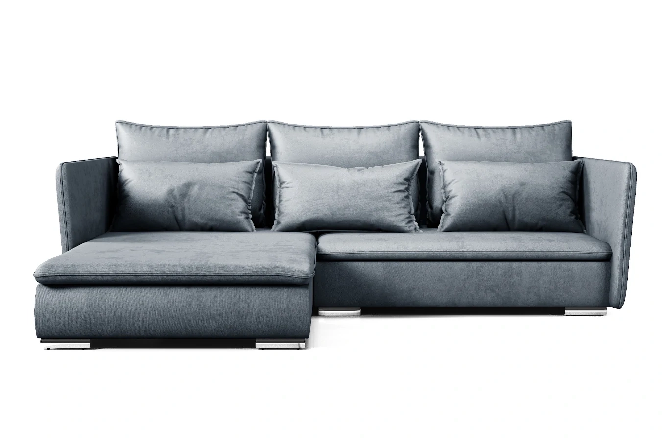 Nowoczesny narożnik SELAVI z funkcją spania i pojemnikiem na pościel