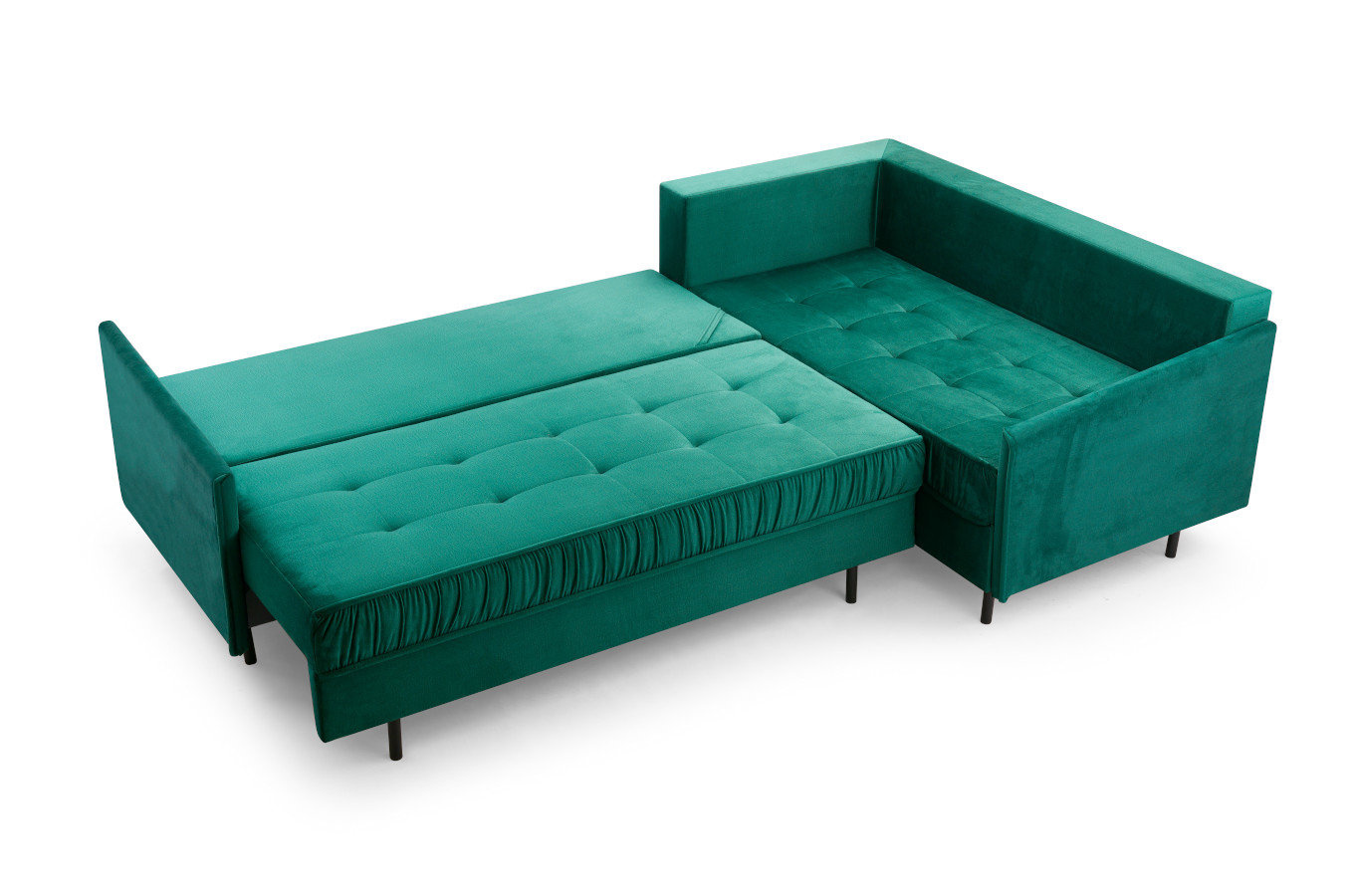 Nowoczesny narożnik ZANZIBAR L z funkcją spania i pojemnikiem na pościel