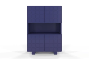 Nowoczesna komoda z frontami 3D Skandica CUBO HIGH / kolor granat szlachetny / szer. 85 cm