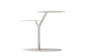 Metalowy stolik pomocniczy do salonu Kayani IROKO / kolor biały