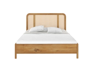 Łóżko drewniane dębowe z rattanem Skandica HARMARK