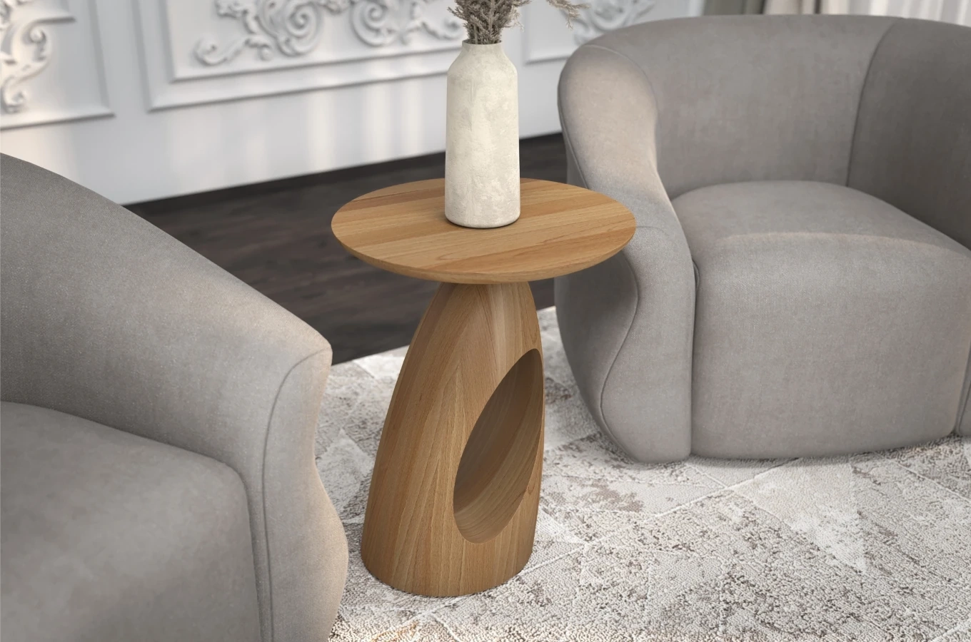 Stolik drewniany Kayani ISLAND różne kolory, wys. 40 cm