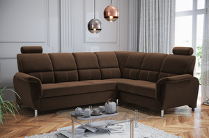 Klasyczny rozkładany narożnik DANIELA z pojemnikiem na pościel