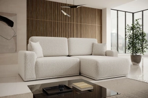 Nowoczesny narożnik LAPIS z funkcją spania i pojemnikiem na pościel