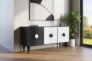 Nowoczesna czarno-biała komoda Dancan PARADIS / szer. 158 cm