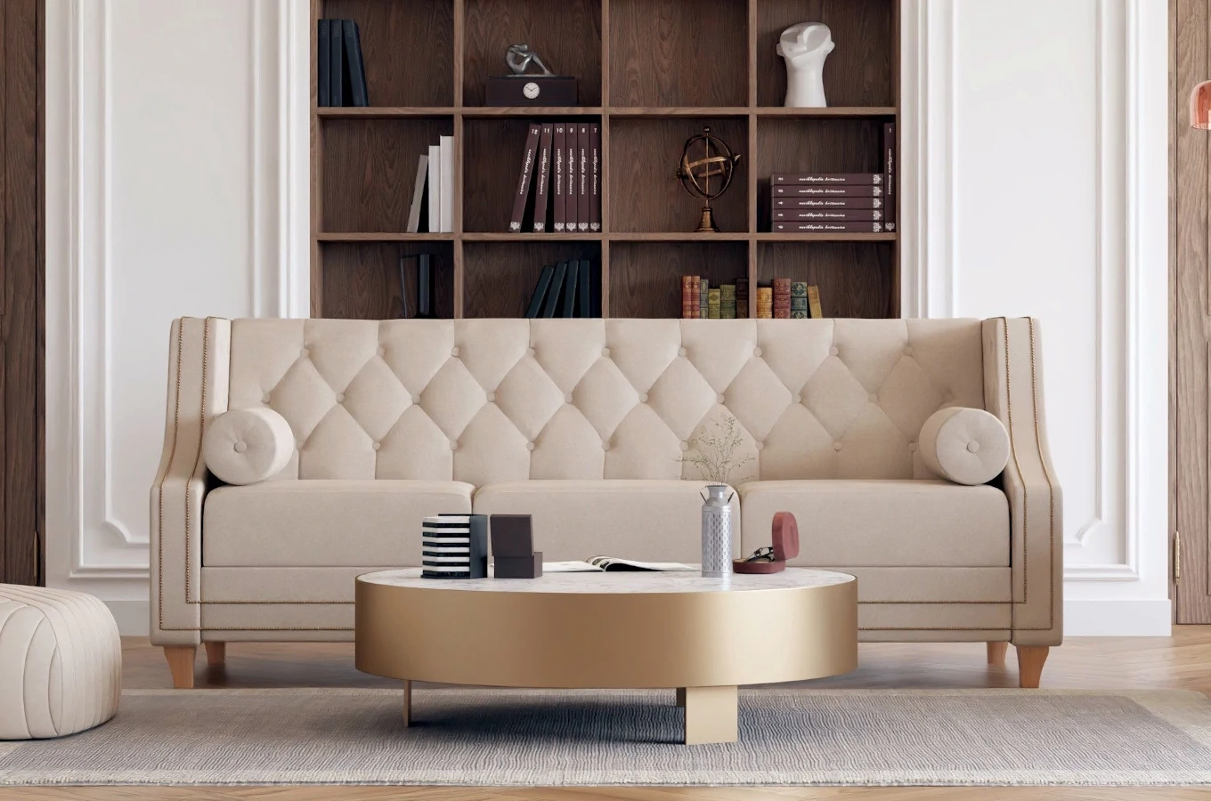 Elegancka 3-osobowa sofa RETRO z funkcją spania / szerokość 214 cm