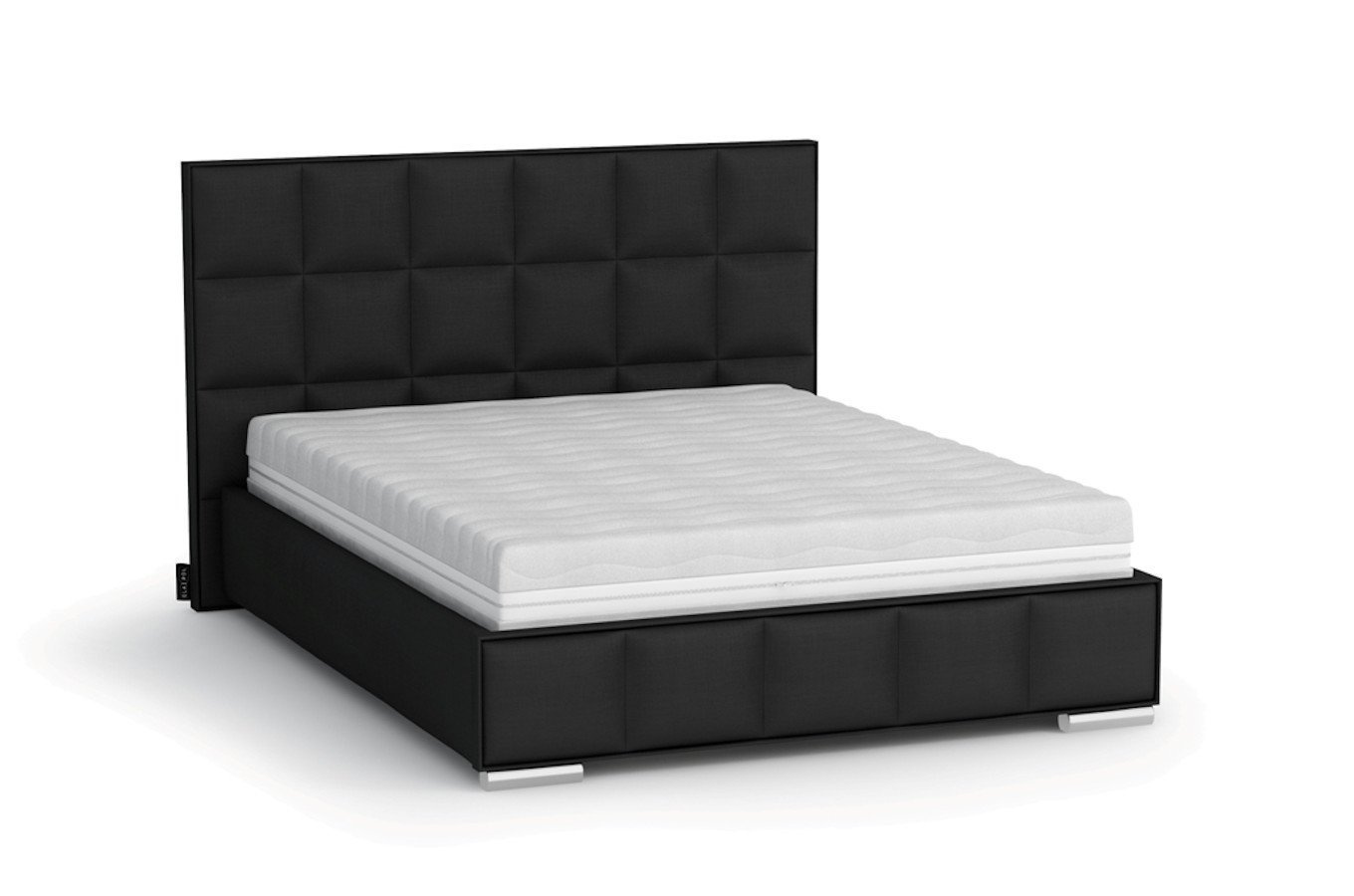 Klasyczne łóżko tapicerowane do sypialni PATRIZIA przeszycia w kwadraty