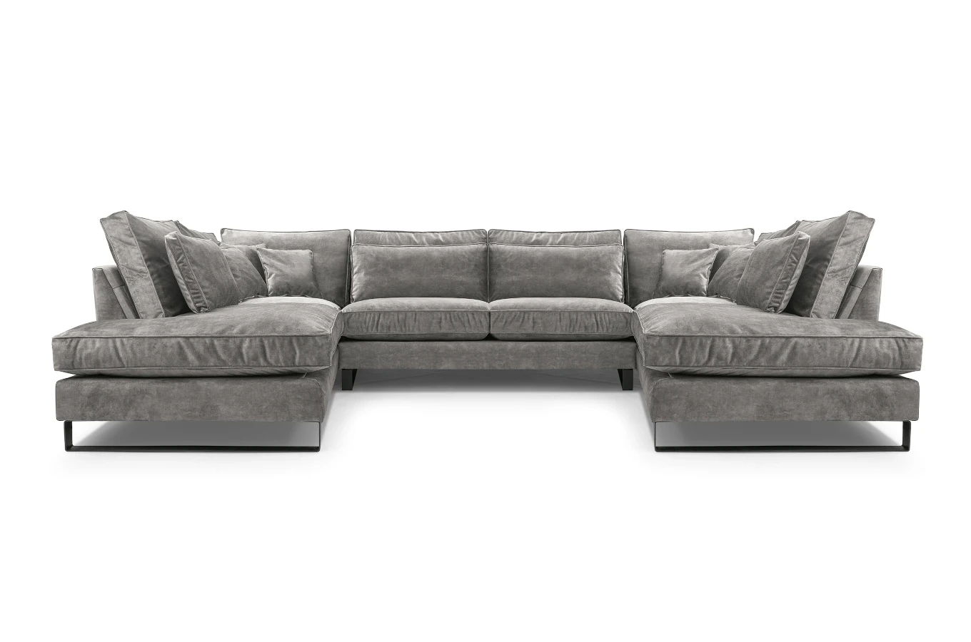 Nowoczesny narożnik LAURENTIA U z metalowymi nogami