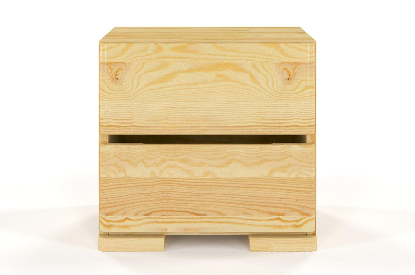 Drewniana szafka nocna sosnowa Visby Sandemo High 2S / kolor biały