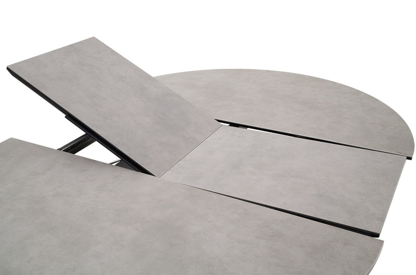 Okrągły rozkładany stół WINNIPEG na metalowych nogach / 120-160 x 120 cm