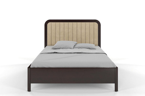 Tapicerowane łóżko drewniane sosnowe Visby MODENA BC z wysokim zagłówkiem