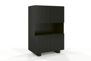 Nowoczesna komoda z frontami 3D Skandica CUBO HIGH / kolor czarny / szer. 85 cm