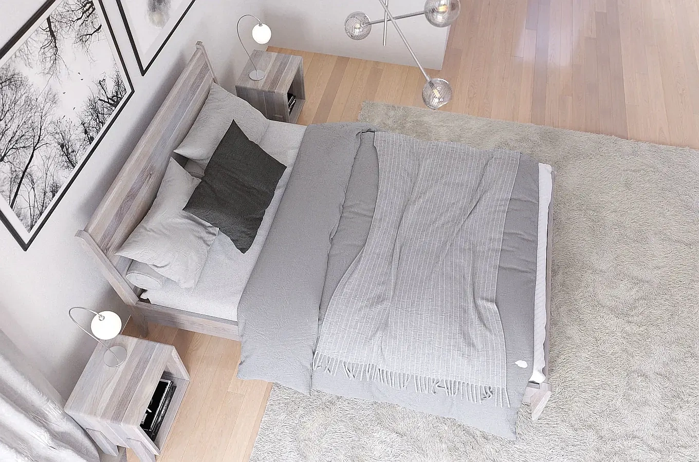 Łóżko drewniane dębowe Visby RADOM