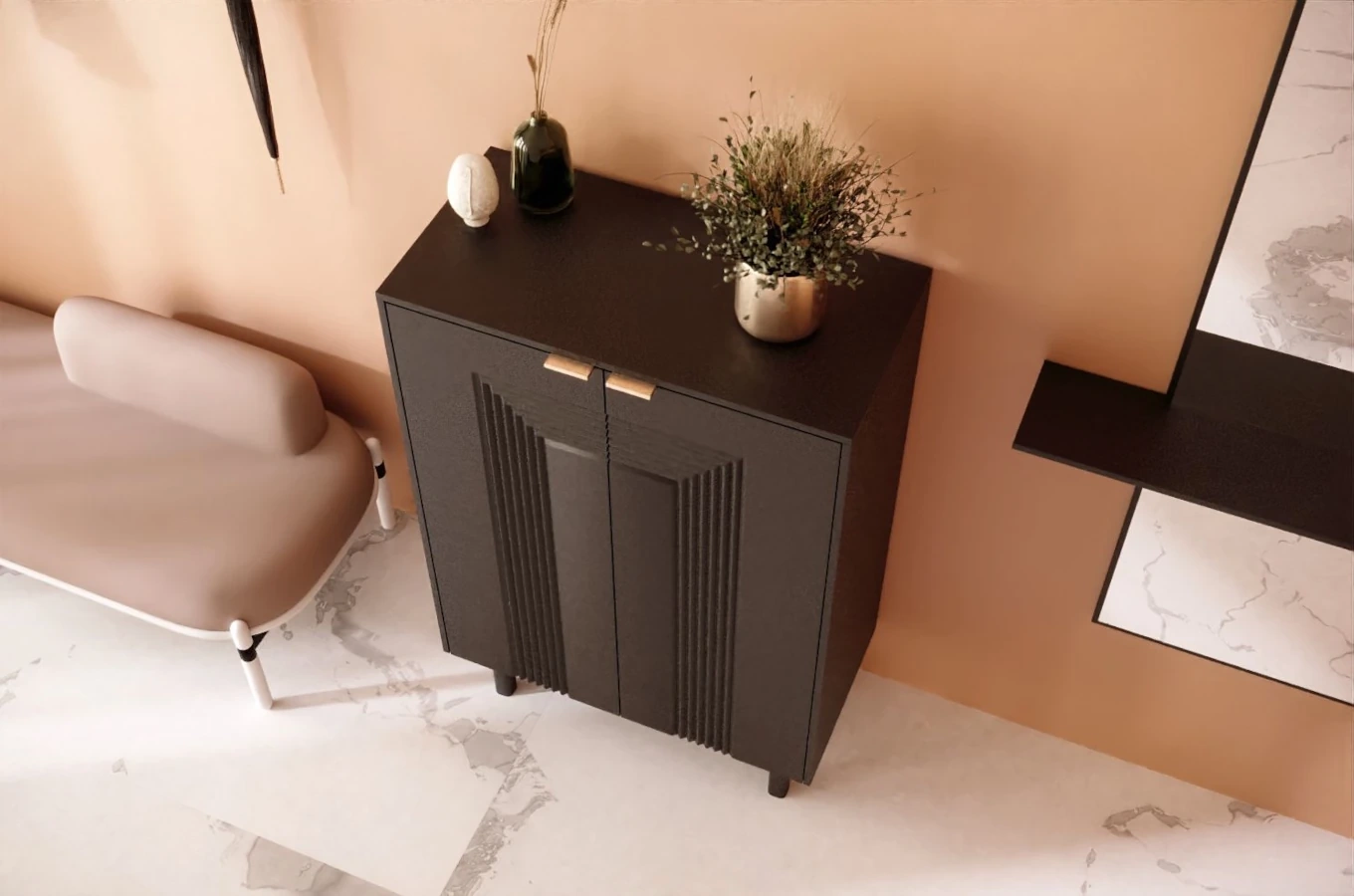 Czarna komoda / szafka na buty Dancan YOKO / szer. 80 cm