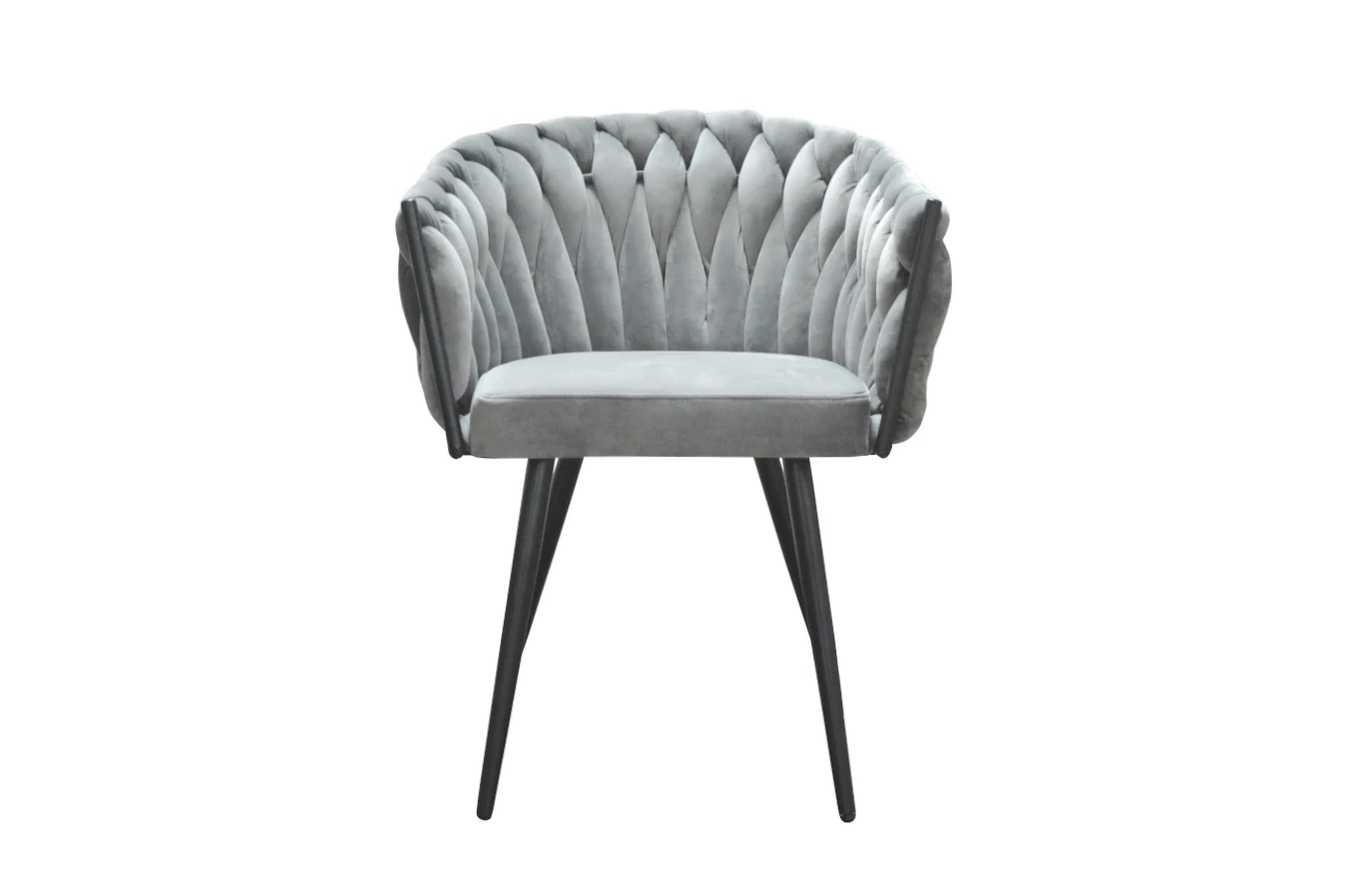 Nowoczesne krzesło SARA BLACK z plecionym oparciem