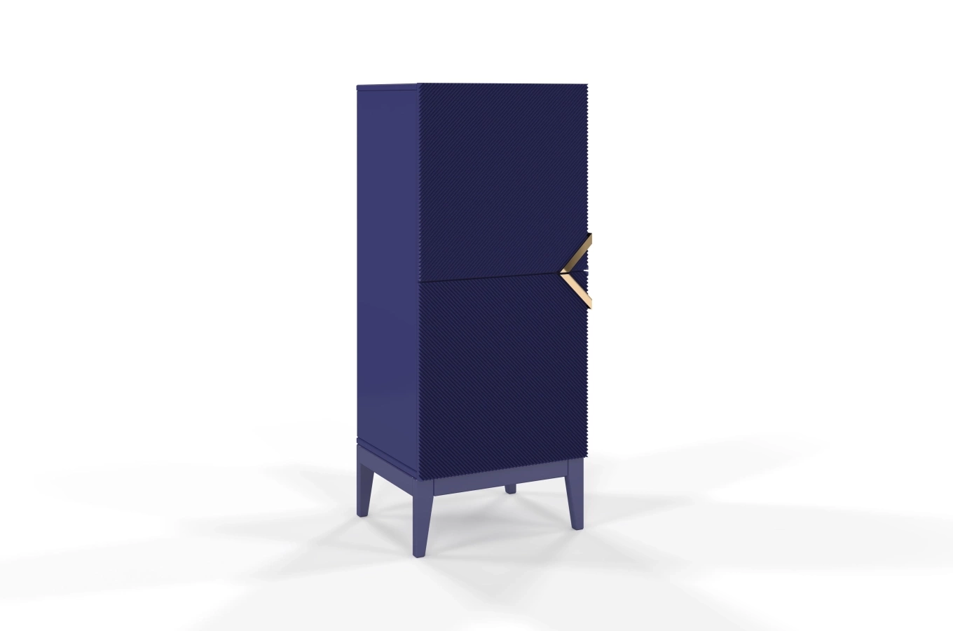 Drewniana komoda Visby DEMI HIGH 2D / kolor granat szlachetny / szer. 50,5 cm