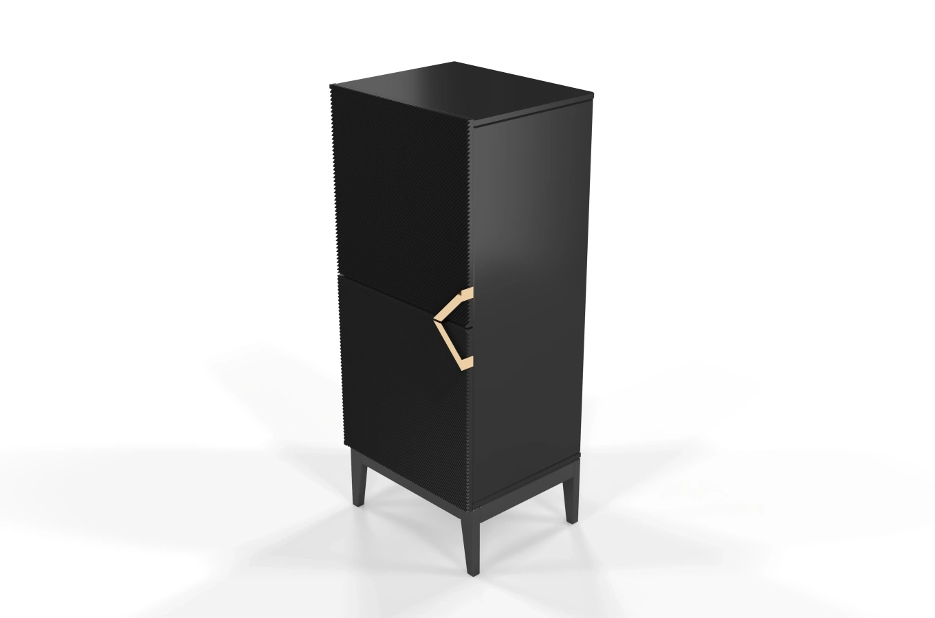 Drewniana komoda Visby DEMI HIGH 2D / kolor czarny / szer. 50,5 cm