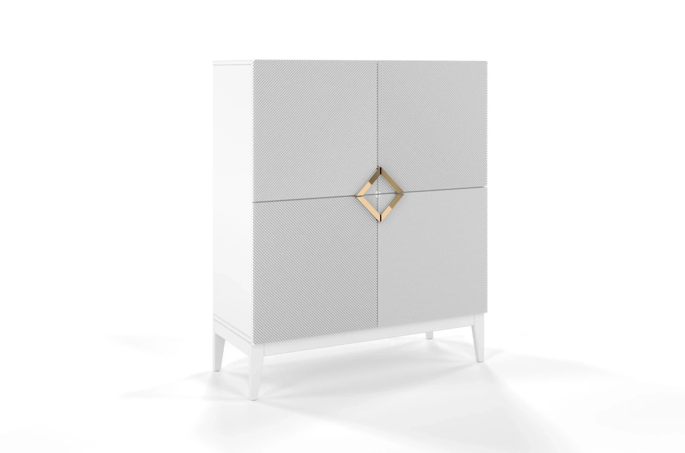 Drewniana komoda Visby DEMI HIGH / kolor biały + białe nogi / szer. 100 cm