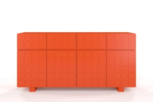 Nowoczesna komoda z frontami 3D Skandica CUBO LONG / kolor marsala / szer. 169 cm