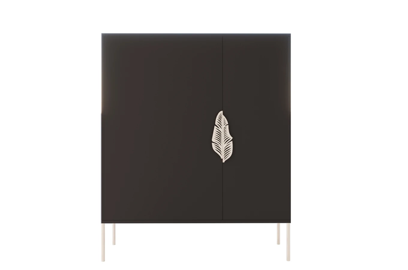 Czarna komoda / szafka na buty Skandica MERLIN ze złotymi dodatkami / szer. 100 cm