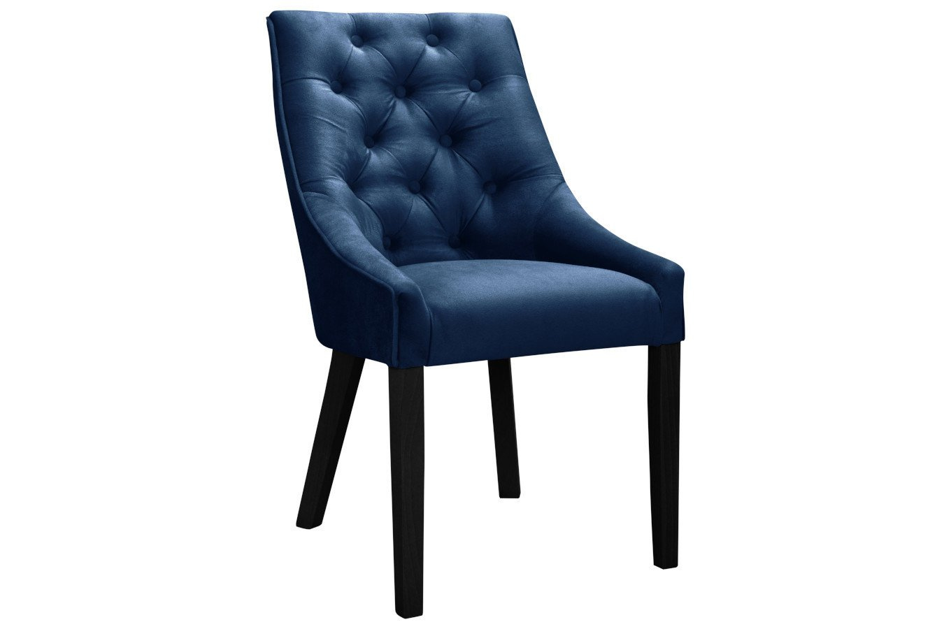 Eleganckie pikowane krzesło DONNA CHESTERFIELD na drewnianych nogach