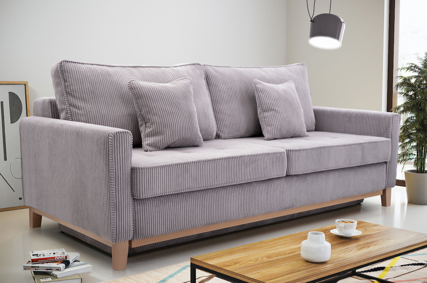 Elegancka rozkładana sofa PAROS z pojemnikiem na pościel