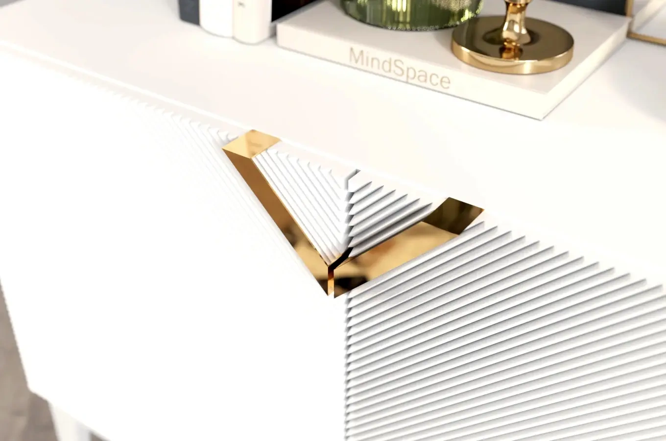 Drewniana komoda Visby DEMI LONG / kolor biały + białe nogi / szer. 201,5 cm