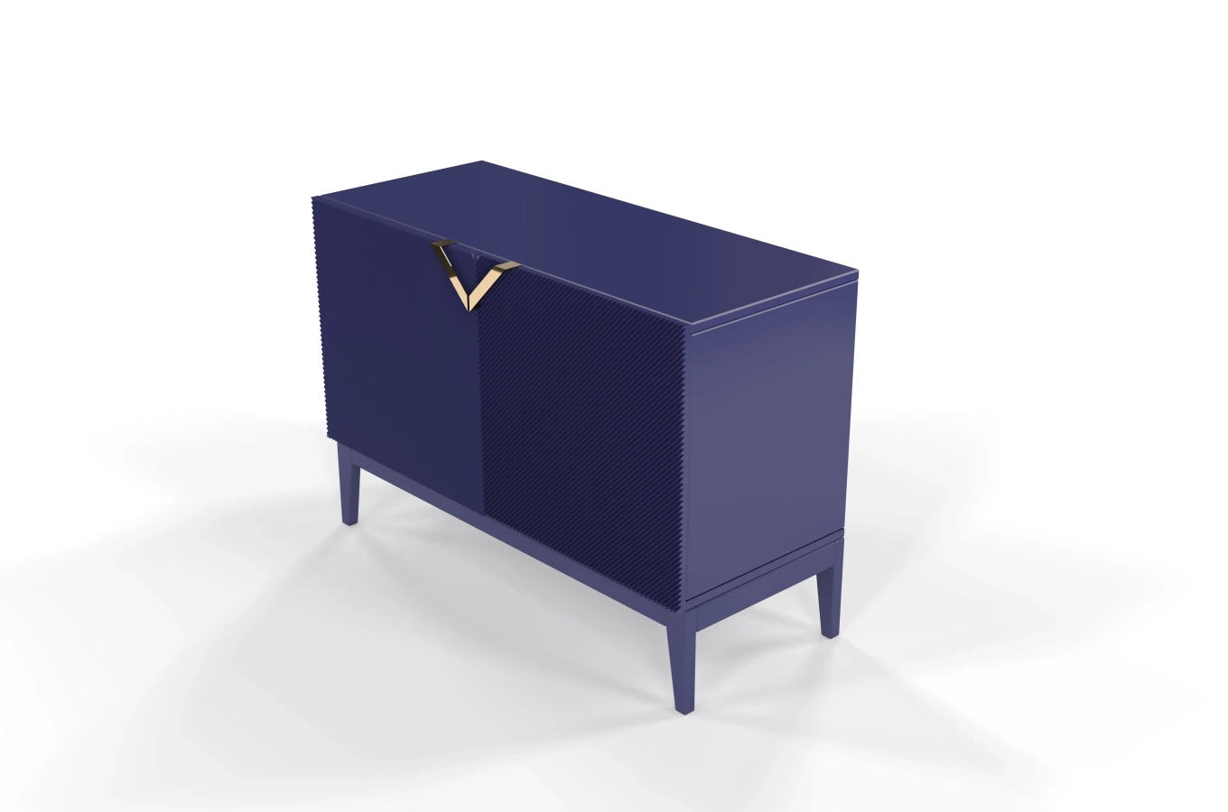 Drewniana komoda Visby DEMI LONG 2D / kolor granat szlachetny / szer. 100,5 cm