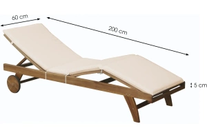 Beżowa poduszka SINTRA na leżak ogrodowy