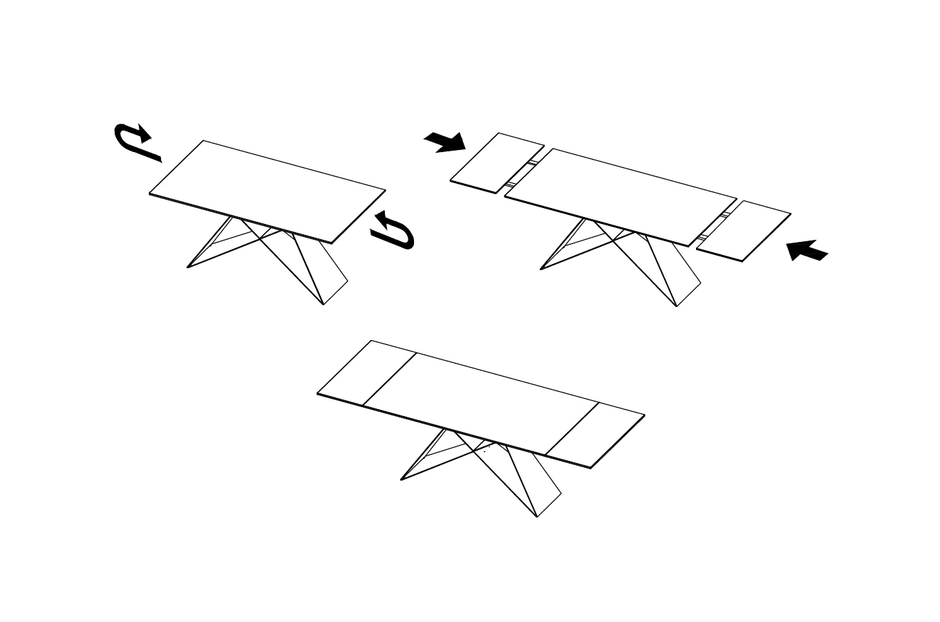 Nowoczesny rozkładany stół KOBE z ceramicznym blatem na metalowych nogach, kolor ciemne drewno / 160-240 x 90 cm