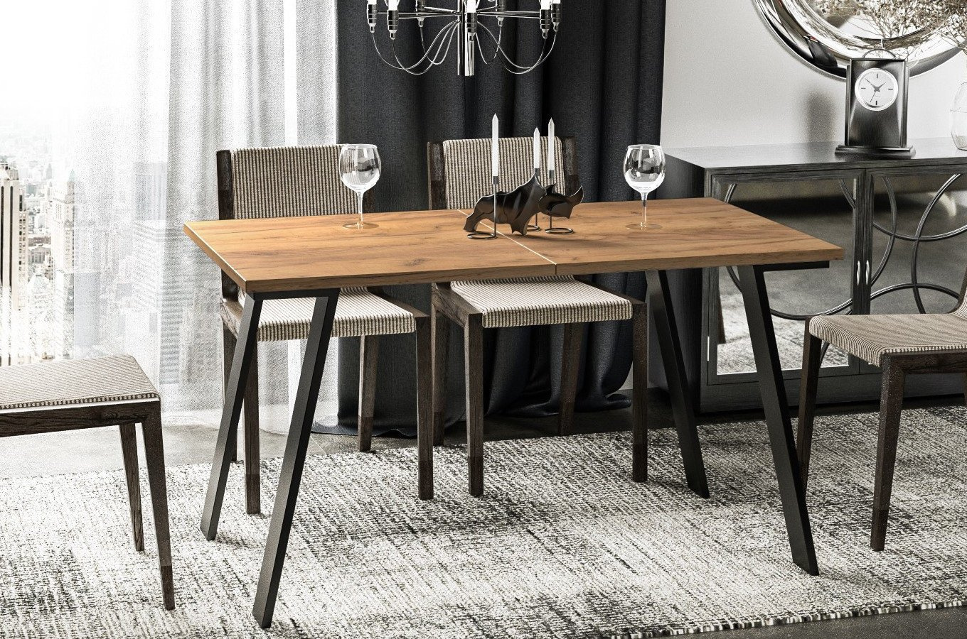 Nowoczesny rozkładany stół LIWIA 130-210 x 80 cm (dąb craft)