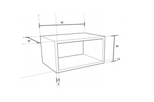Drewniana szafka nocna KEMP / szer. 50 cm
