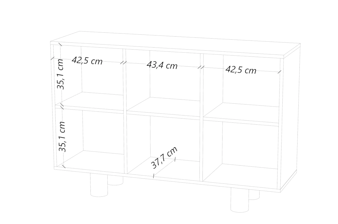 Biała komoda z łukami Skandica RITA / szer. 135 cm