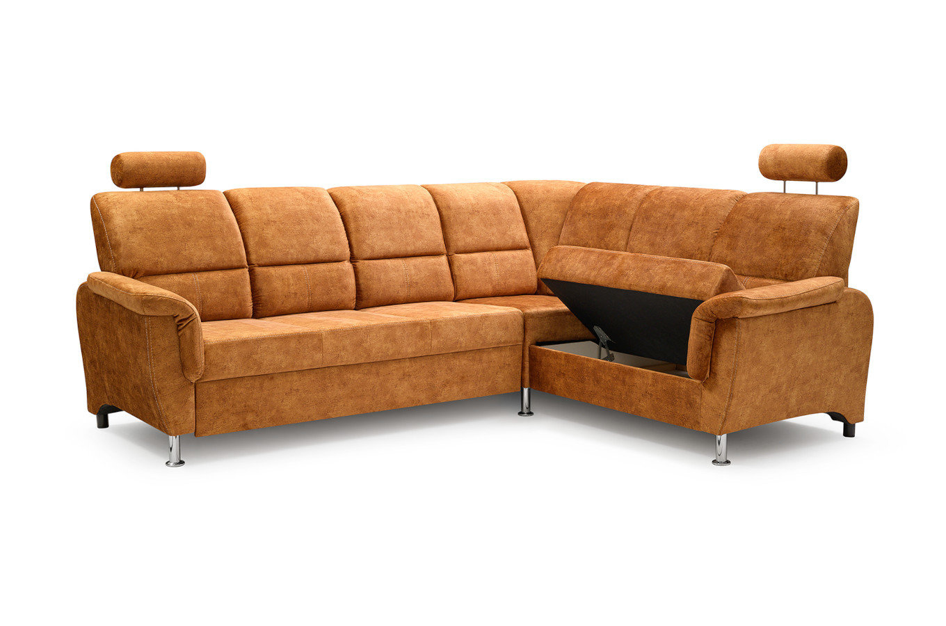 Klasyczny rozkładany narożnik DANIELA z pojemnikiem na pościel