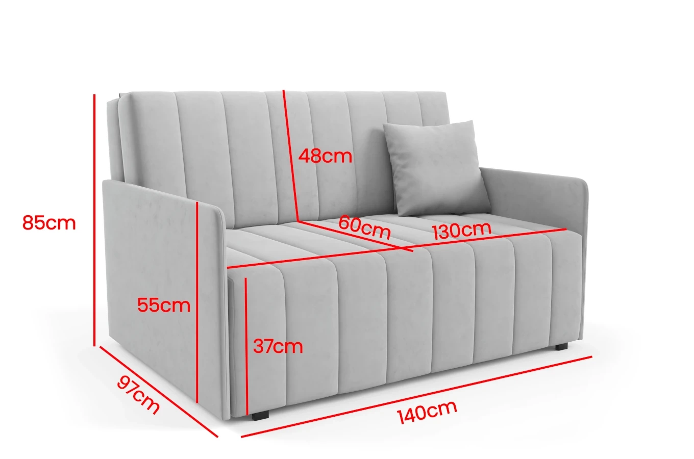 Rozkładana sofa SELENA SLIM 130 z funkcją spania / szerokość 140 cm