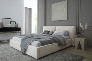 Tapicerowane łóżko SILESIA z pojemnikiem na pościel