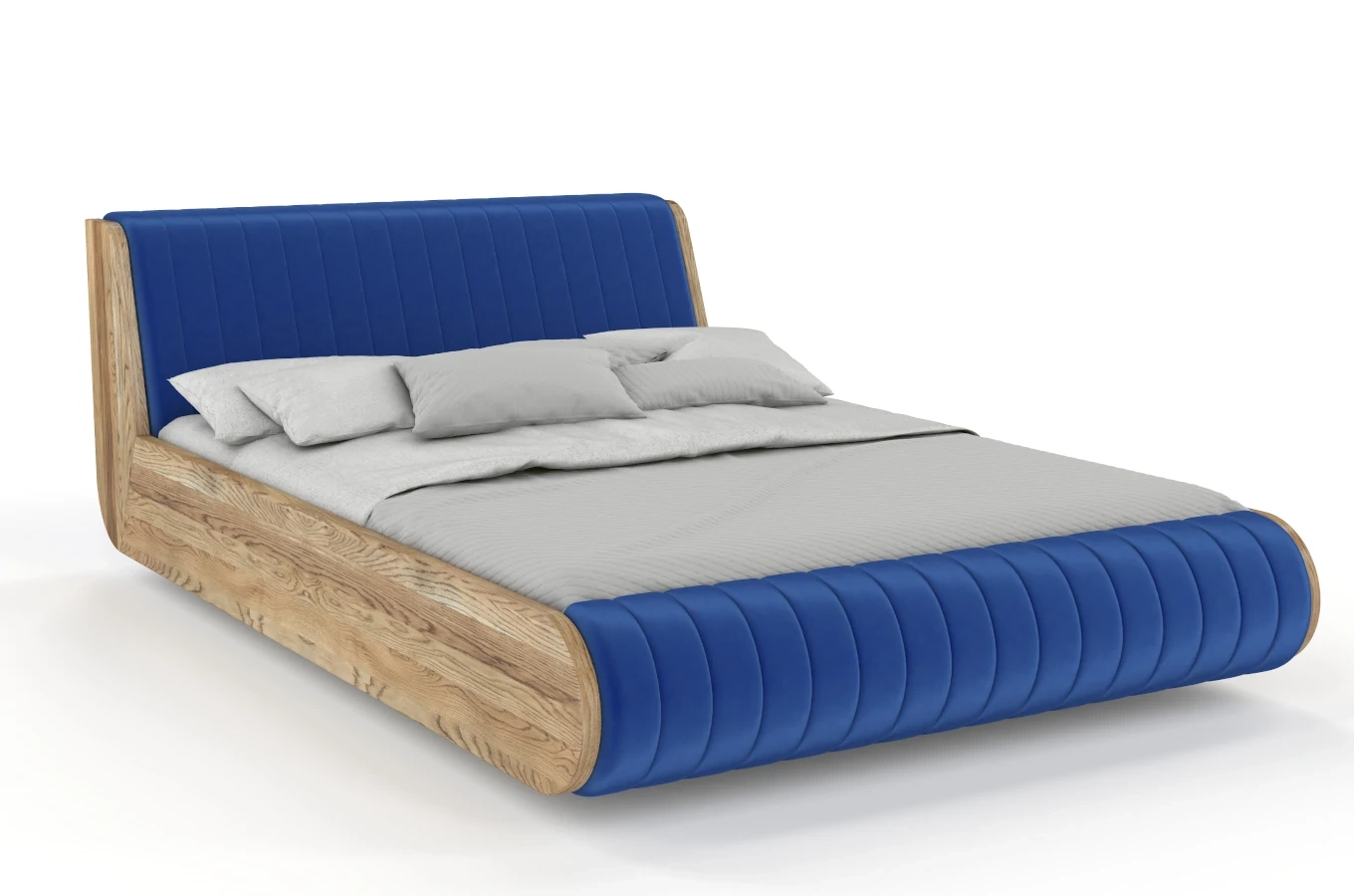 Łóżko lewitujące drewniane dębowe Visby HARALD