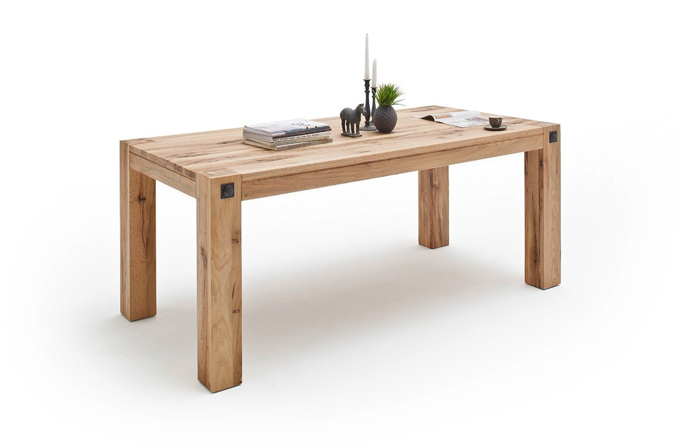 Drewniany dębowy stół LEEDS / 180 x 90 cm, dąb lity dziki