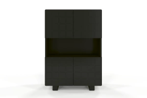 Nowoczesna komoda z frontami 3D Skandica CUBO HIGH / kolor czarny / szer. 85 cm