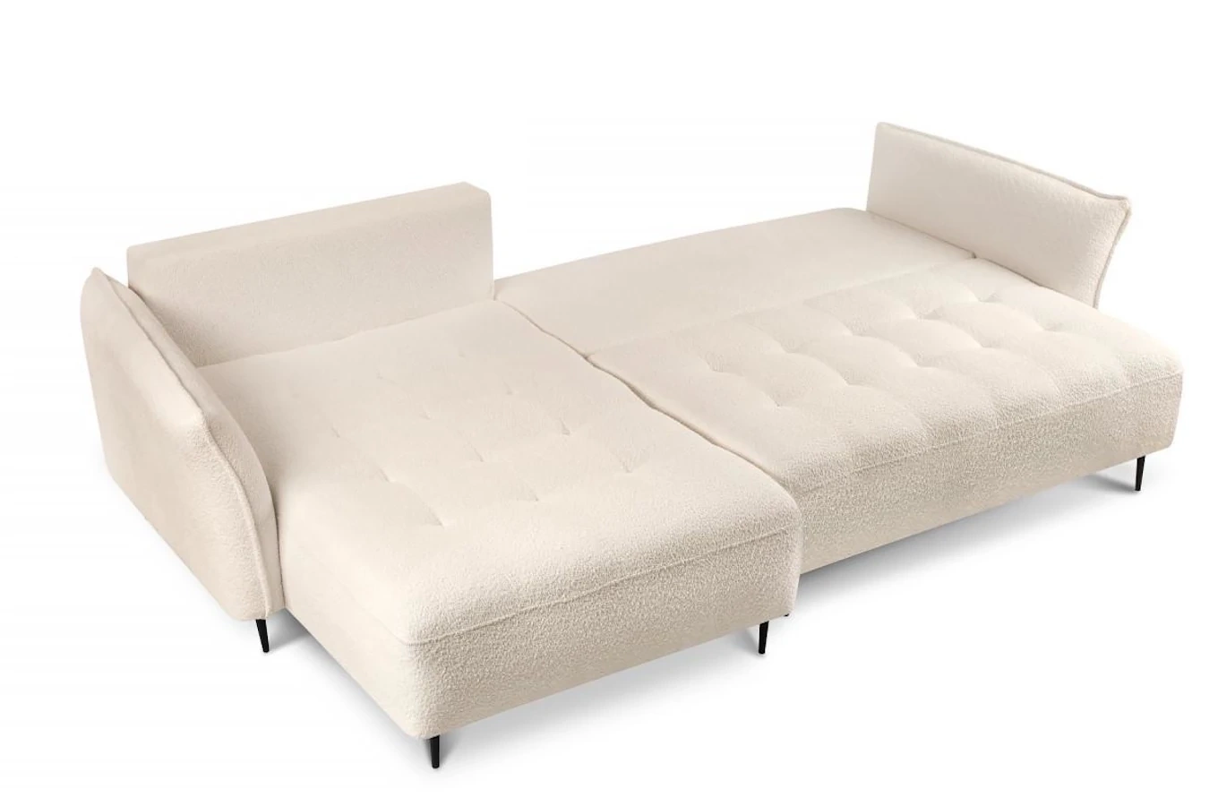 Nowoczesny rozkładany narożnik LOCA z funkcją spania i pojemnikiem na pościel