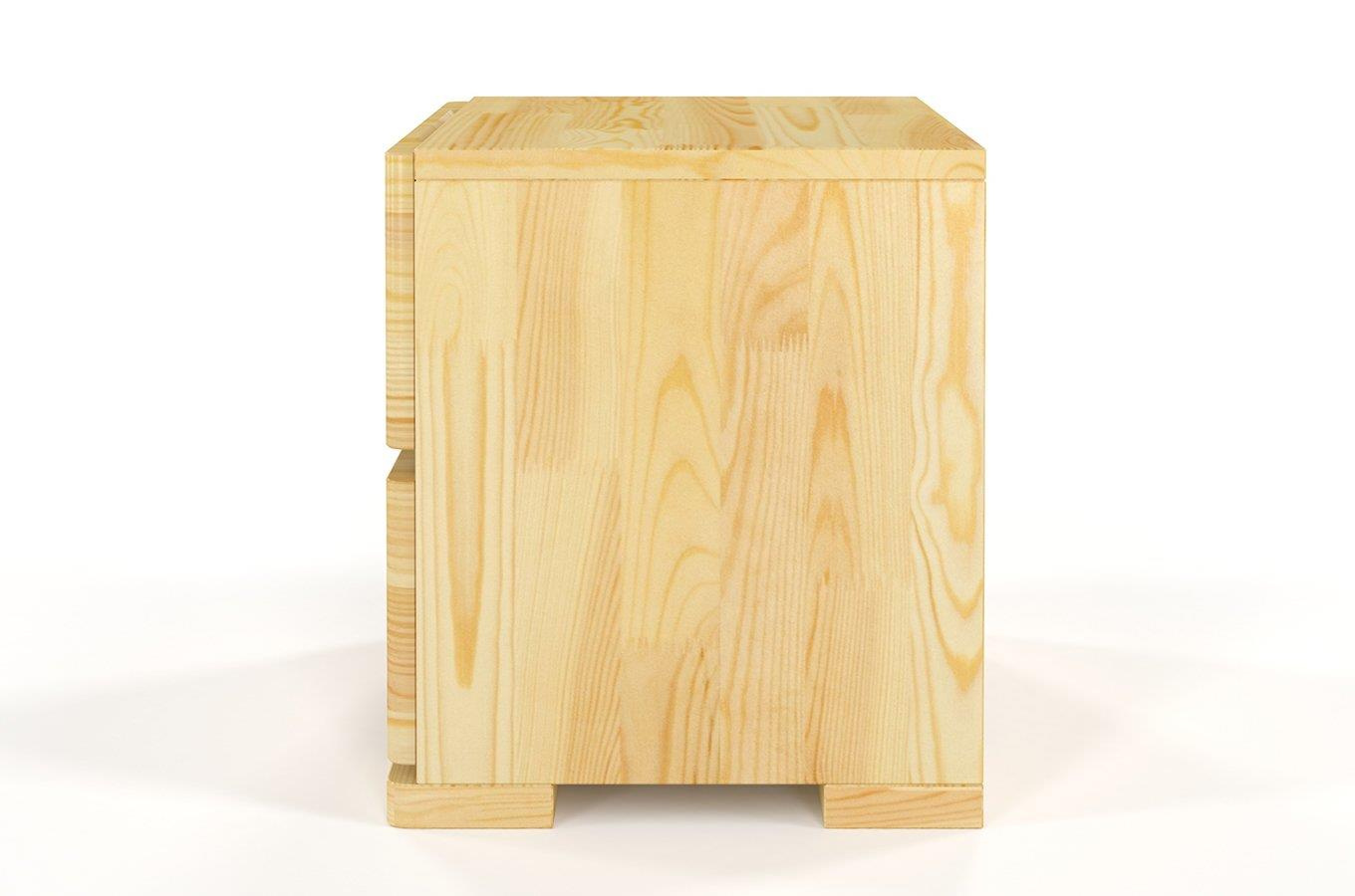 Drewniana szafka nocna sosnowa Visby Sandemo High 2S / kolor palisander